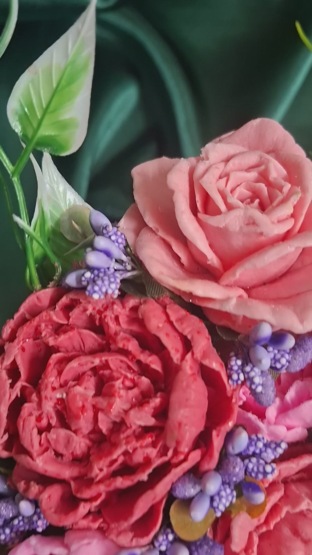 Black Hat Box Floral Arrangement Gift With Pink Peonies And Purple Accents