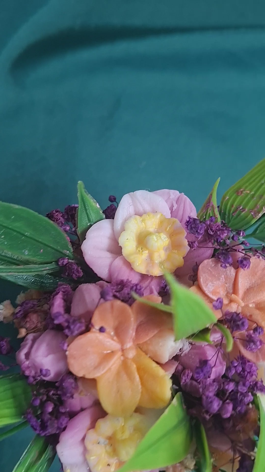 Artificial Floral Box Bouquet In Chocolate Drip Gift Box