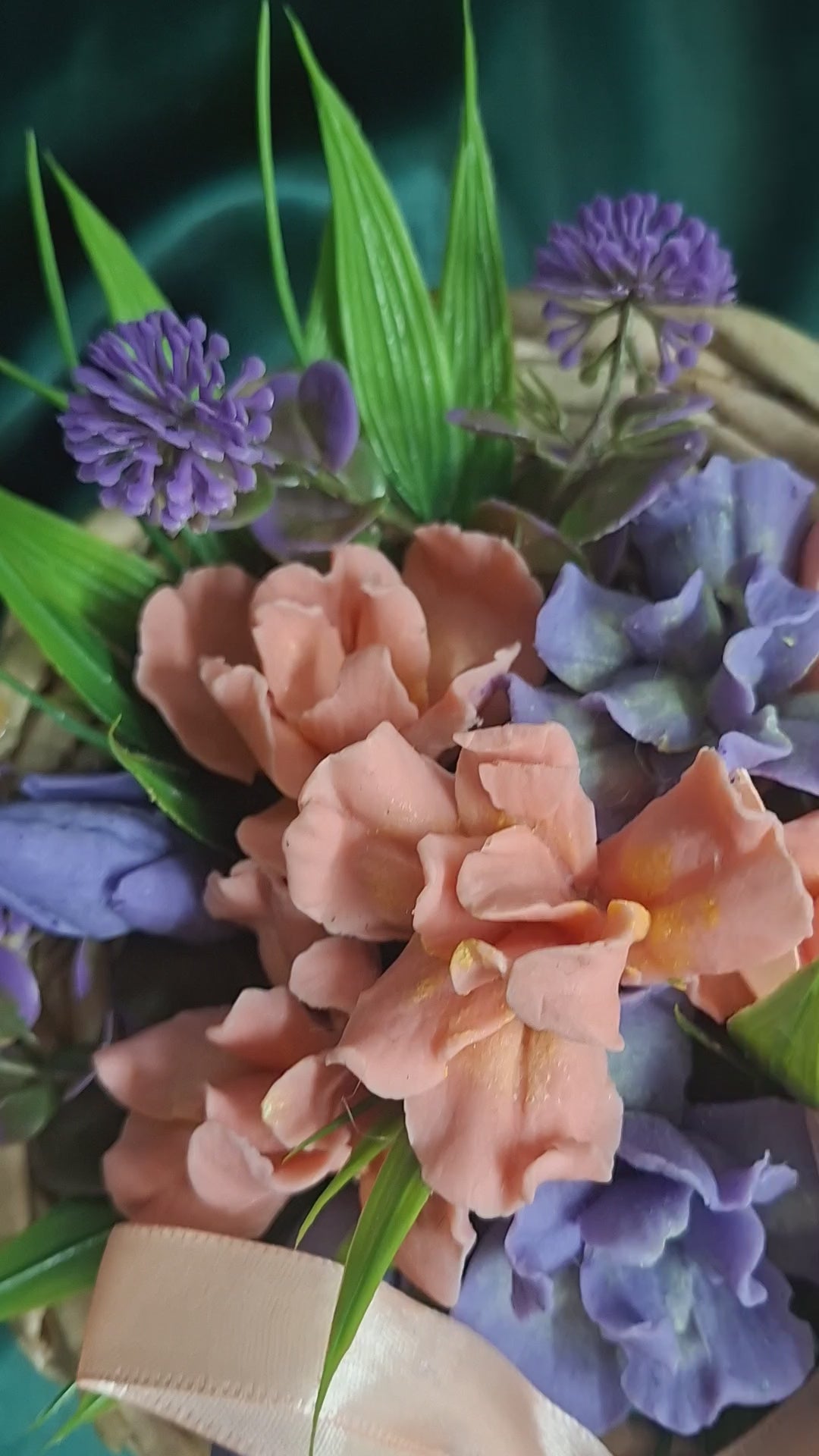 Woven Basket Flower Arrangement Artificial Flowers Home Decor