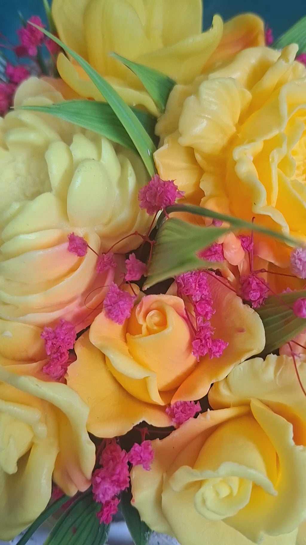Yellow Artificial Flower Arrangement in a Woven Basket