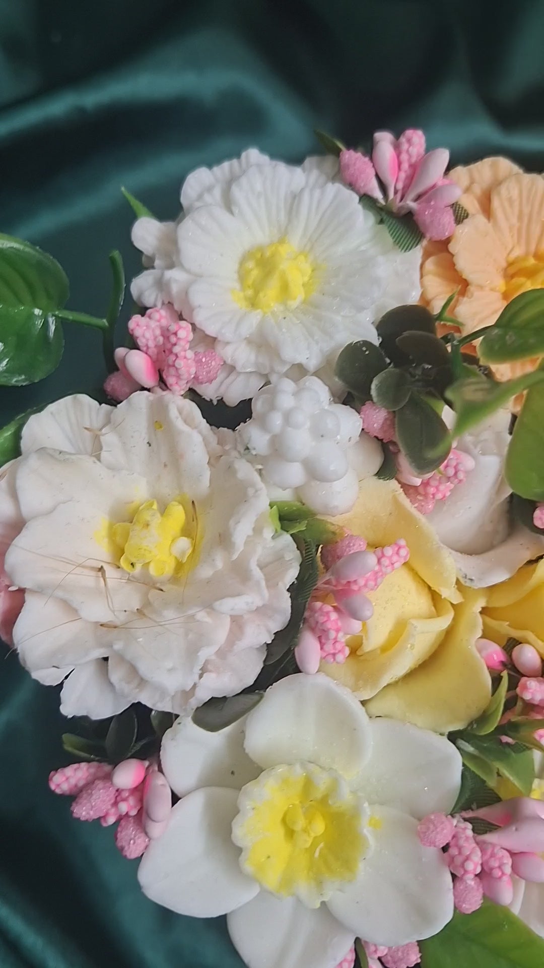 Black Cylinder Flower Box With Artificial Floral Arrangement