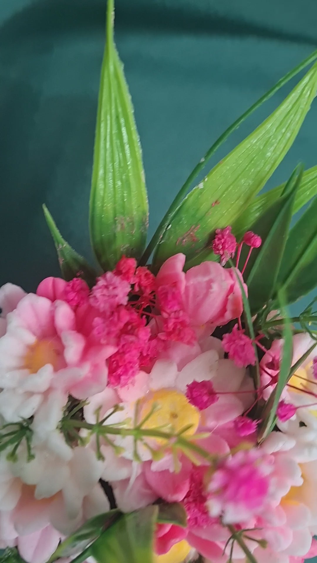 Artificial Flower Box Arrangement For Home Decor In Rustic Vase