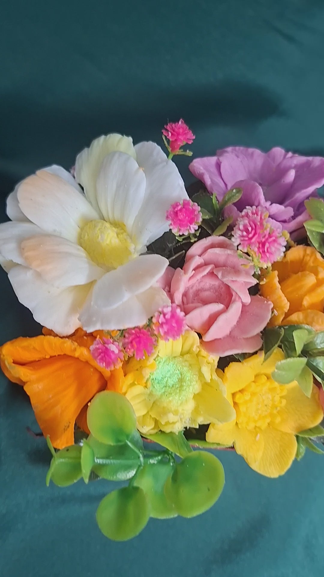 Artificial Flower Box Arrangement In Burgundy Gift Box